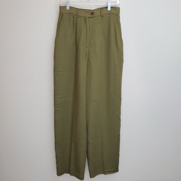 Vintage Halston olive green high waisted flax blend pants - Picture 11 of 11